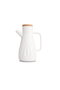 Hermia Dispensador de Aceite de Porcelana Blanca con Tapa de Bambú de 1000 ml